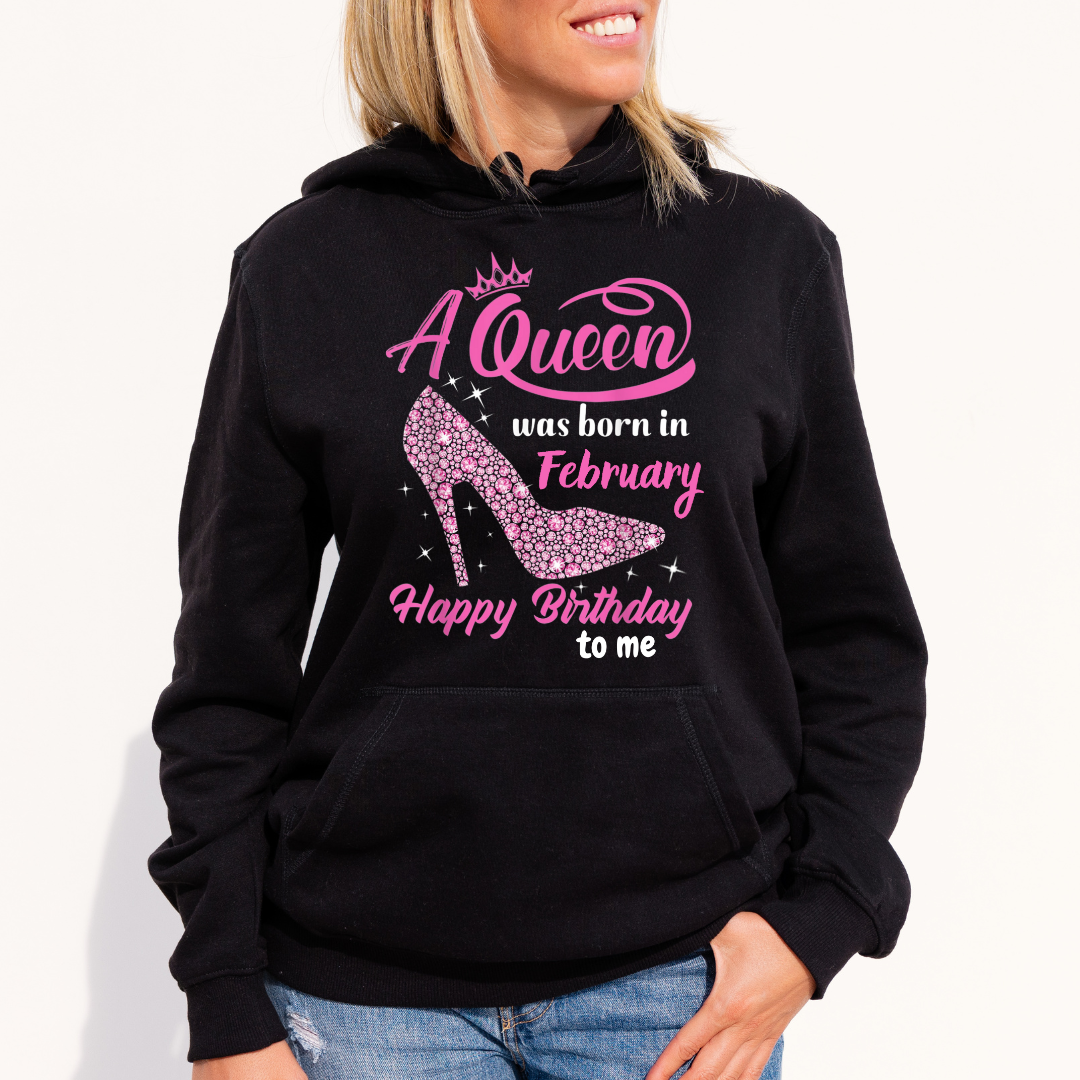 A QUEEN WAS BORN IN FEBRUARY HOODIE QI