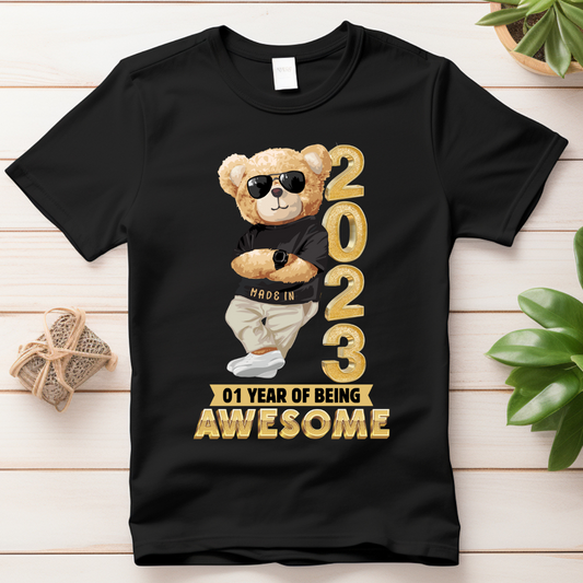 1 YEAR OF BEING AWESOME KIDS SHIRT