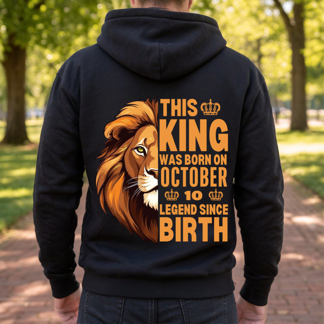 KING 10TH OCTOBER BACK PRINT HOODIE
