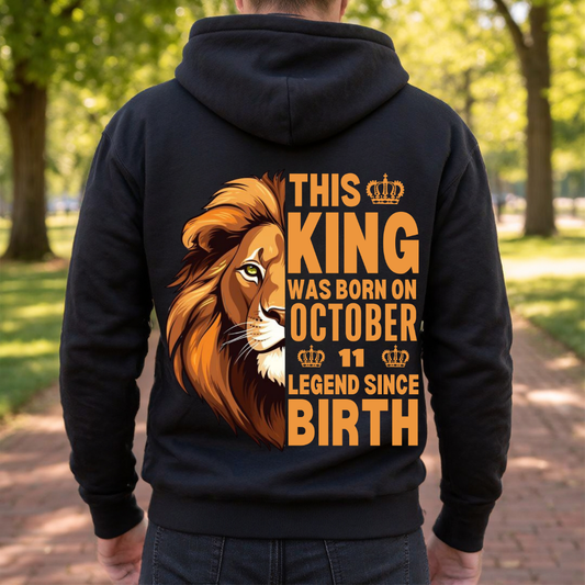 KING 11TH OCTOBER BACK PRINT HOODIE