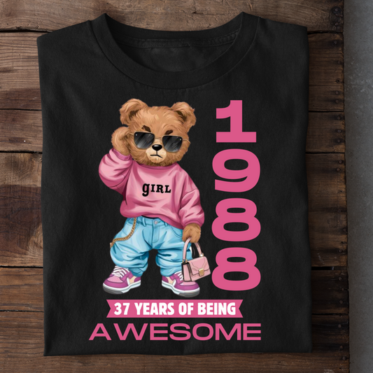 1988 GIRL 37 YEARS BEING AWESOME QI