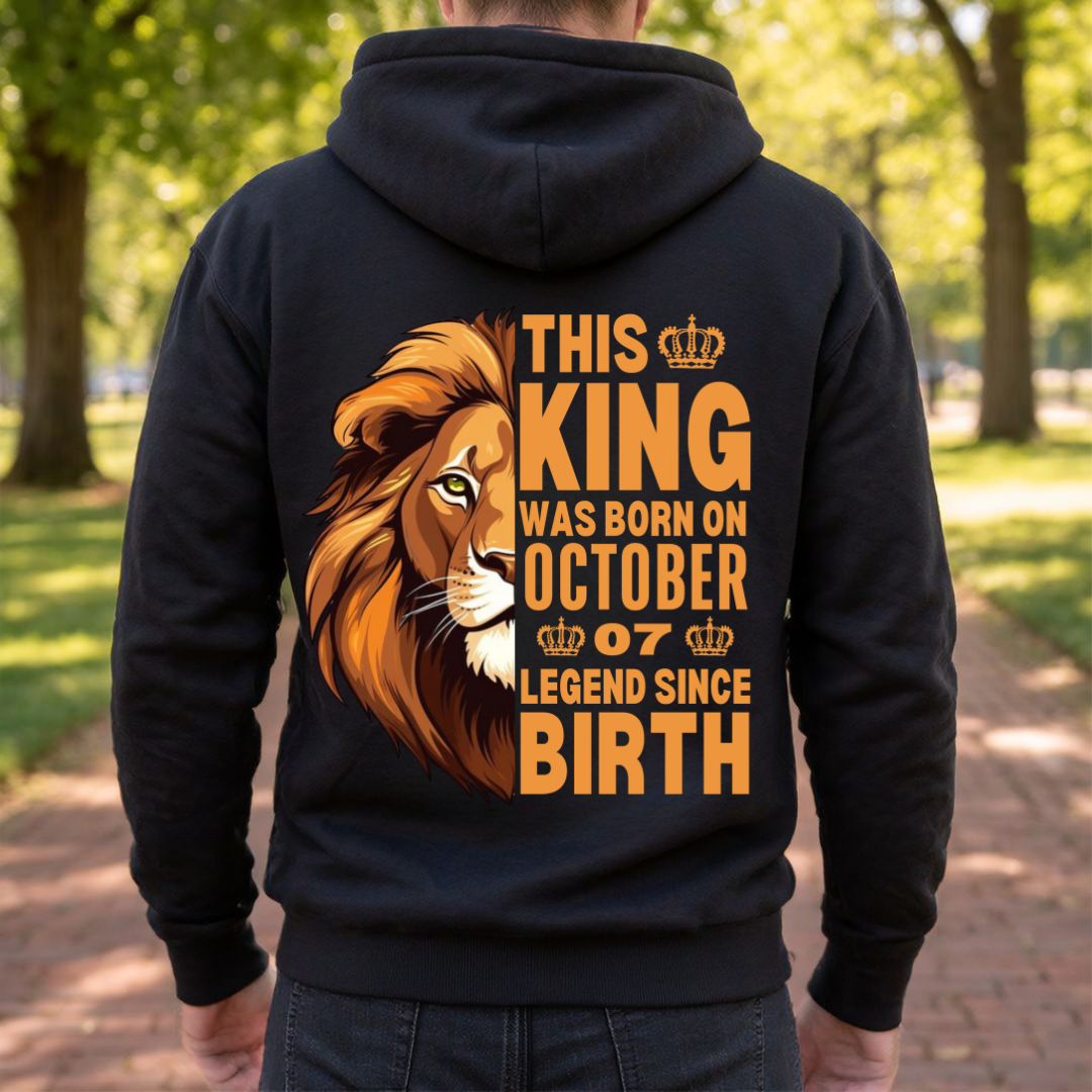 KING 7TH OCTOBER BACK PRINT HOODIE