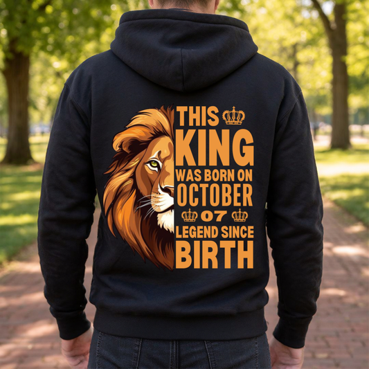 KING 7TH OCTOBER BACK PRINT HOODIE