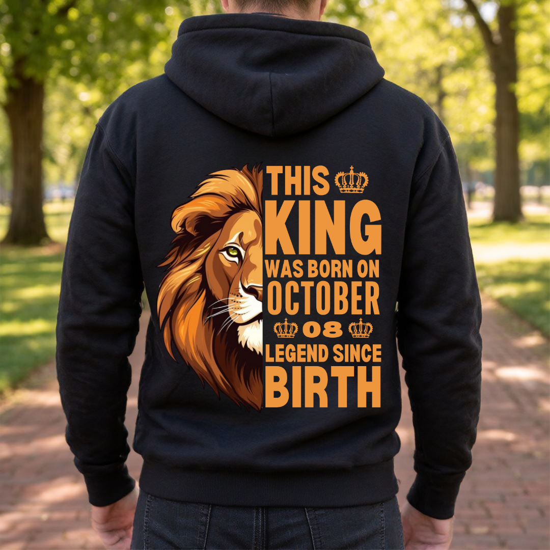 KING 8TH OCTOBER BACK PRINT HOODIE