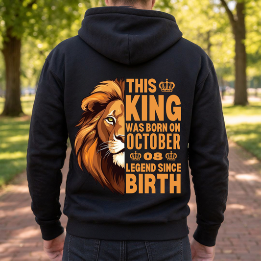 KING 8TH OCTOBER BACK PRINT HOODIE