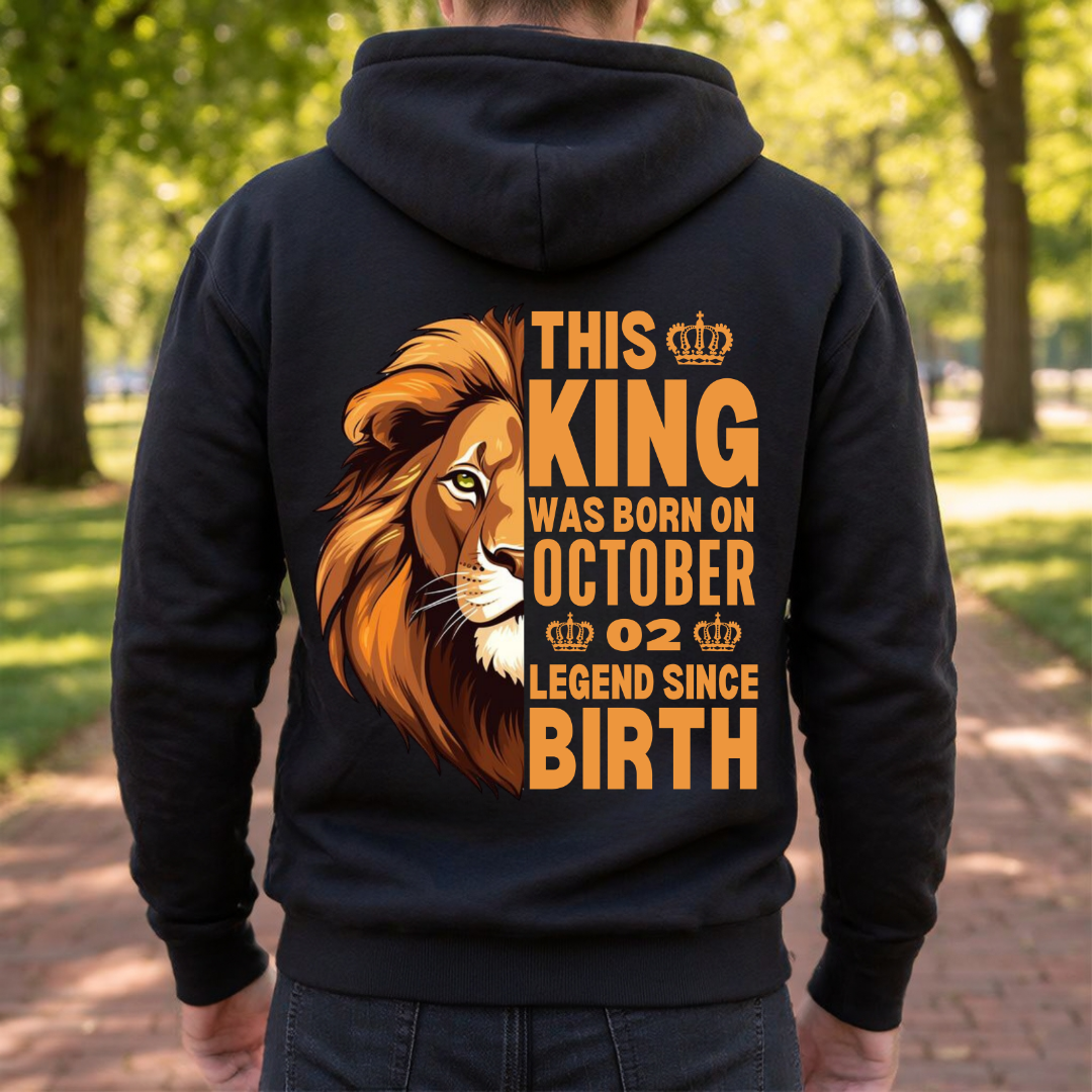 KING 2ND OCTOBER BACK PRINT HOODIE