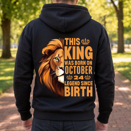 KING 24TH OCTOBER BACK PRINT HOODIE
