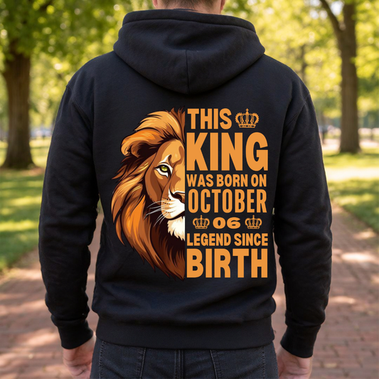 KING 6TH OCTOBER BACK PRINT HOODIE
