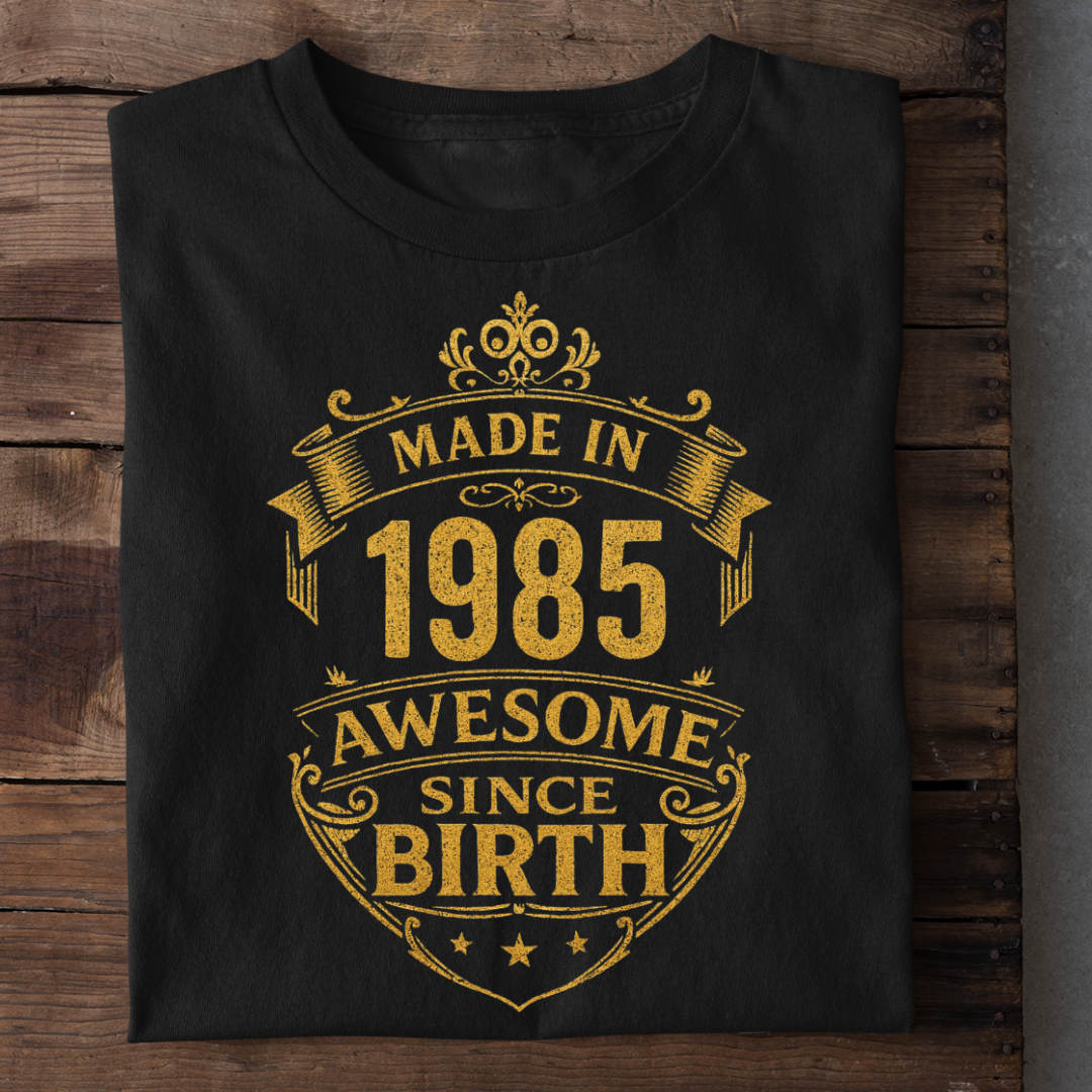 MADE IN 1985 AWESOME SINCE BIRTH QI