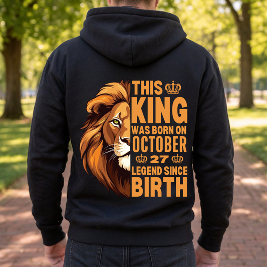 KING 27TH OCTOBER BACK PRINT HOODIE