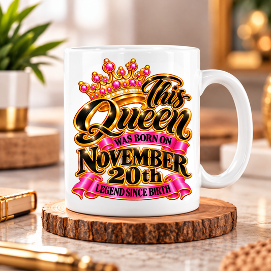 QUEEN 20TH NOVEMBER MUG