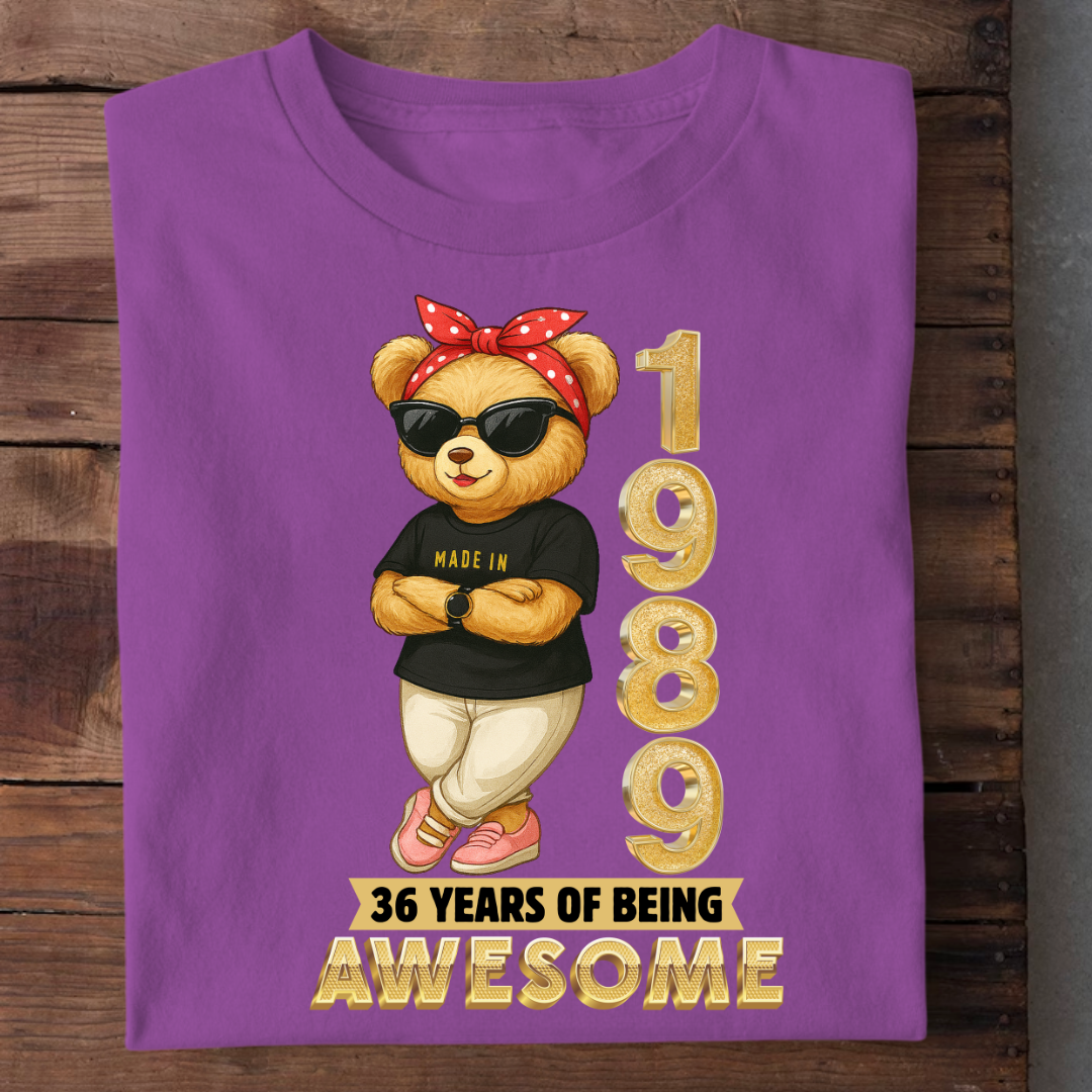 MADE 1989 36 YEARS OF AWESOME QI
