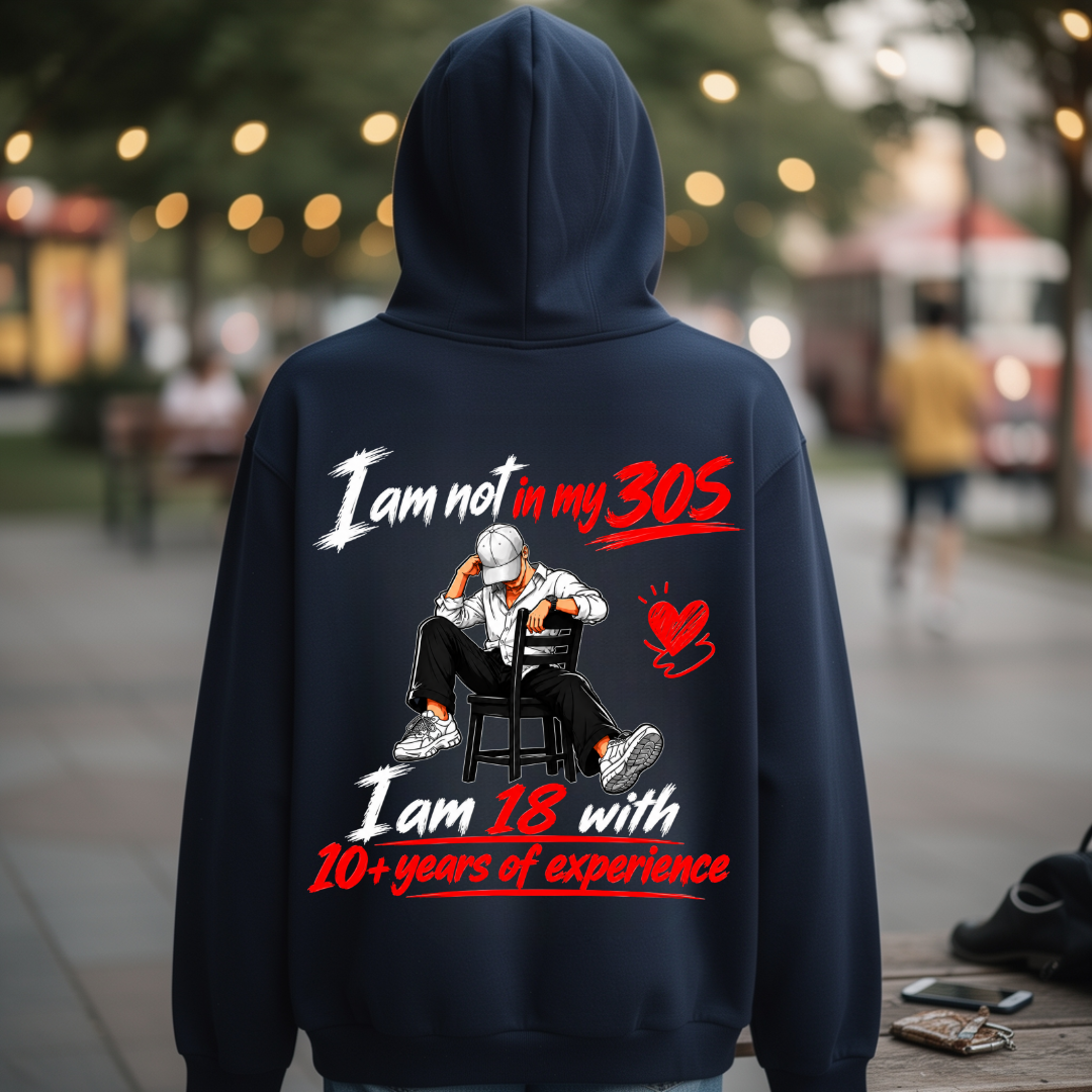 I AM NOT IN 30S BACK PRINT HOODIE QI