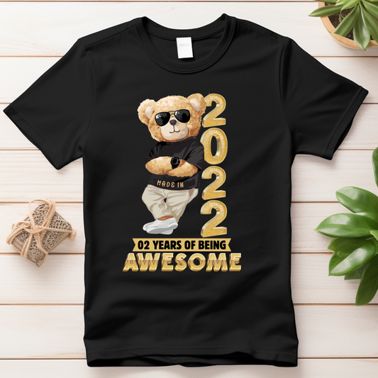 2 YEARS OF BEING AWESOME KIDS SHIRT