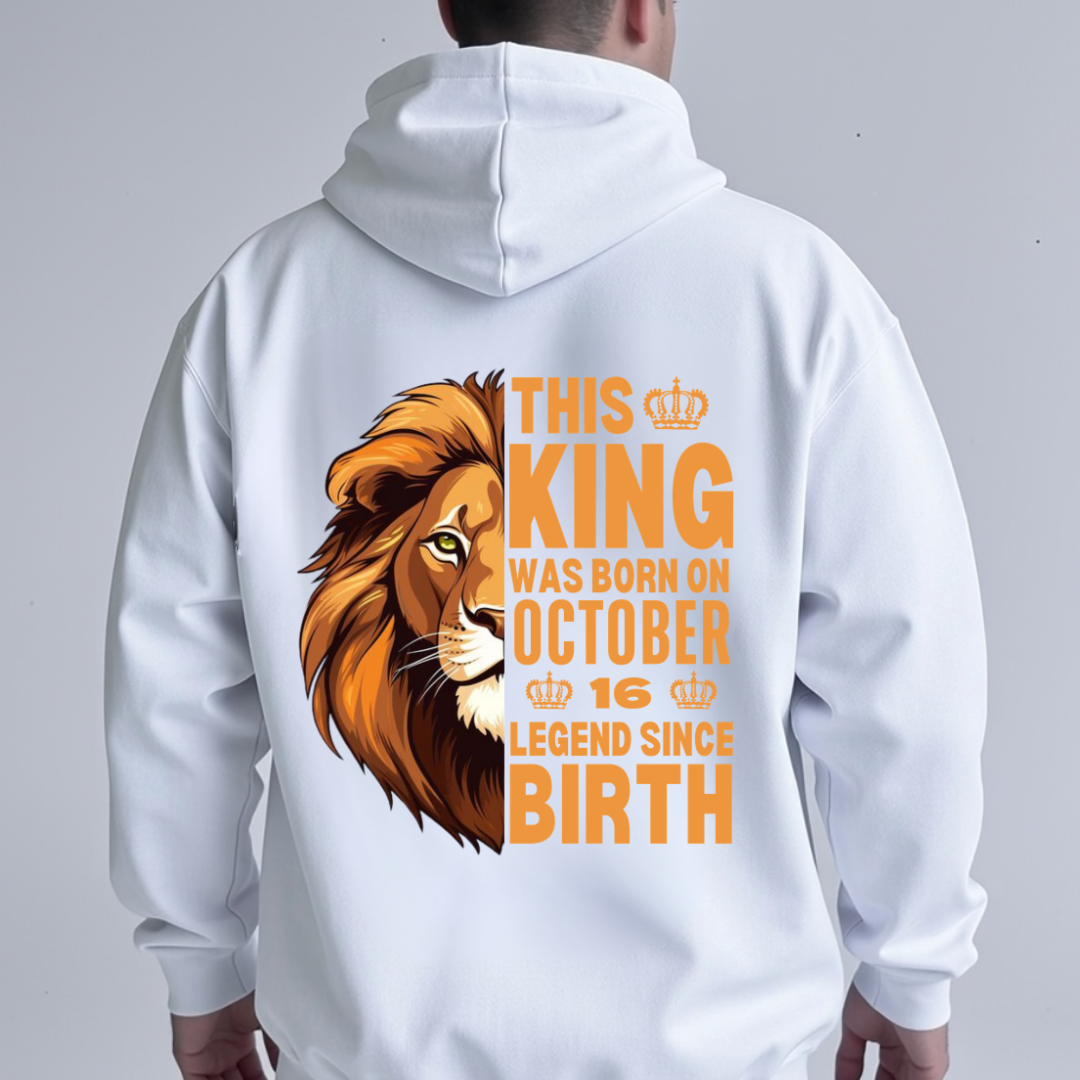 KING 16TH OCTOBER BACK PRINT HOODIE
