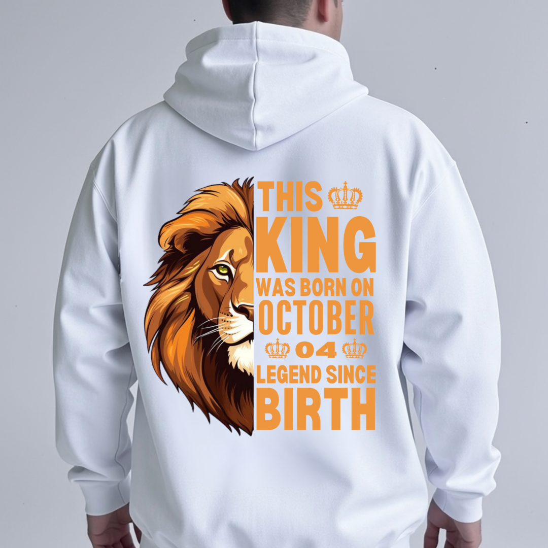 KING 4TH OCTOBER BACK PRINT HOODIE