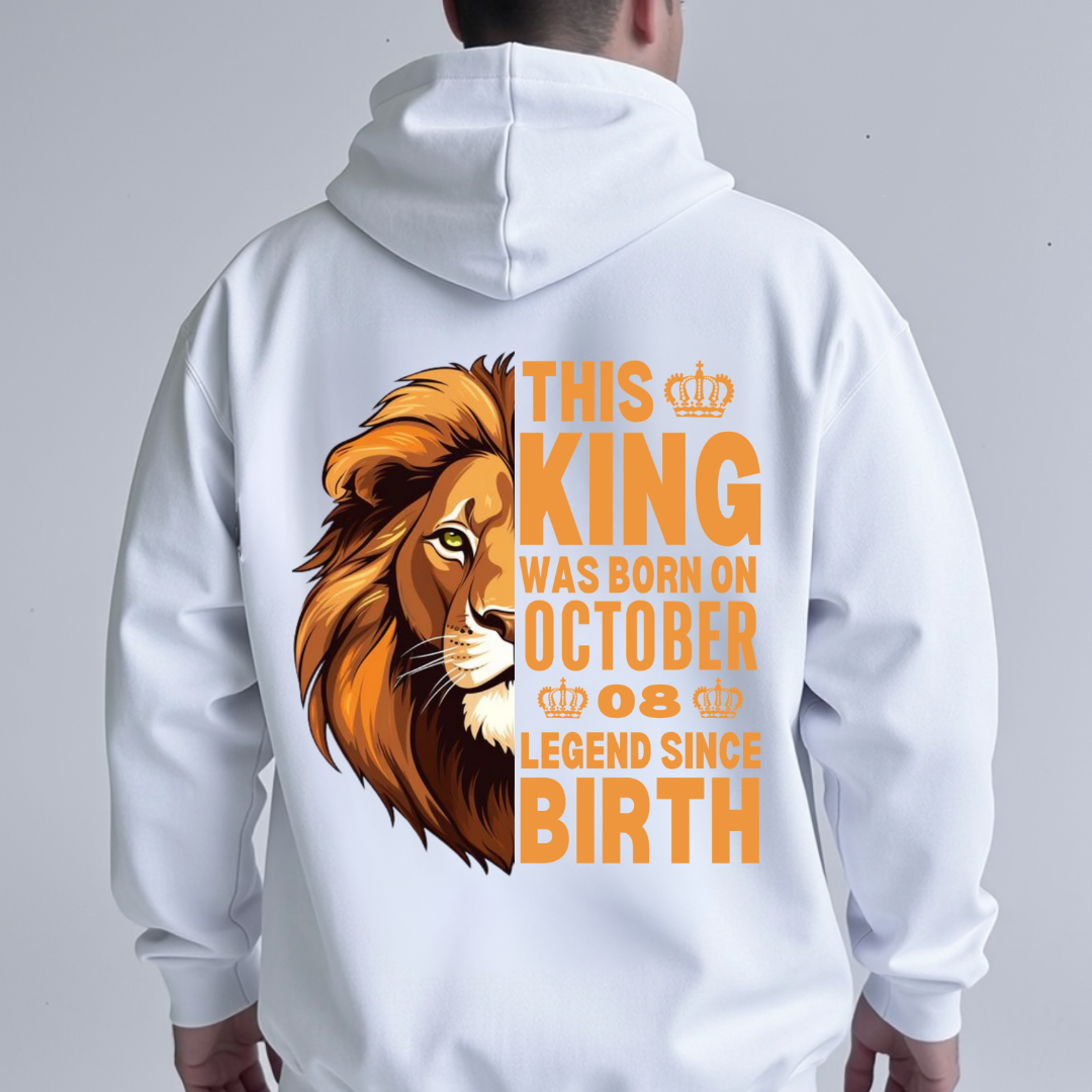 KING 8TH OCTOBER BACK PRINT HOODIE