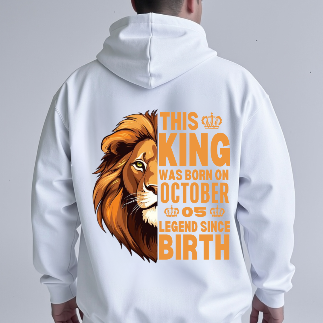 KING 5TH OCTOBER BACK PRINT HOODIE