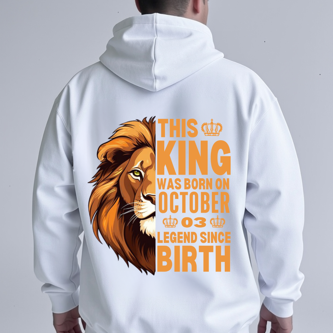 KING 3RD OCTOBER BACK PRINT HOODIE