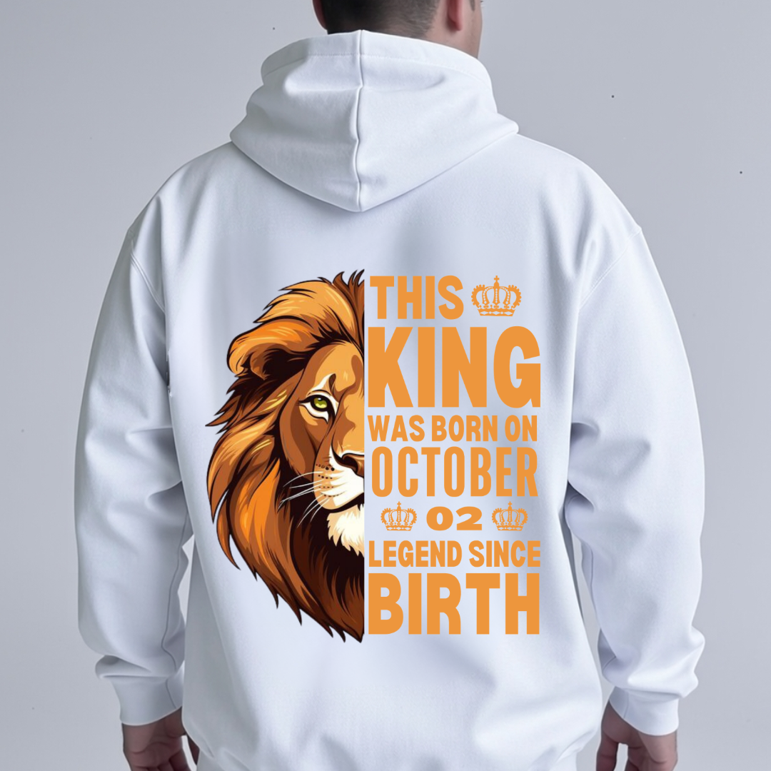 KING 2ND OCTOBER BACK PRINT HOODIE