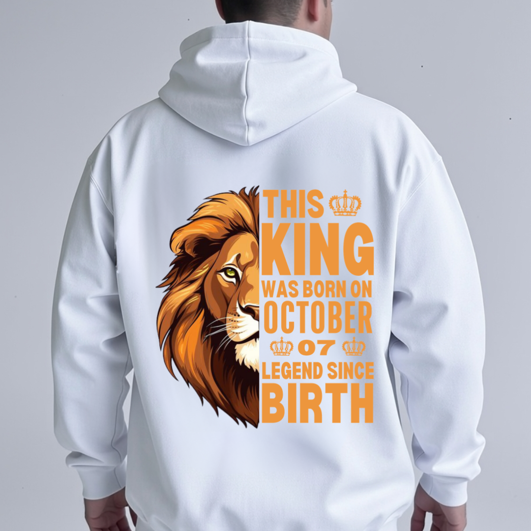 KING 7TH OCTOBER BACK PRINT HOODIE
