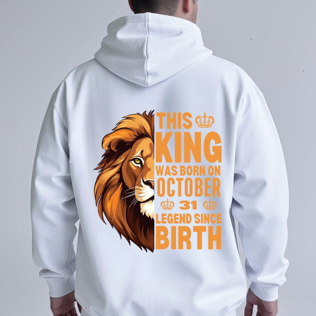 KING 31ST OCTOBER BACK PRINT HOODIE