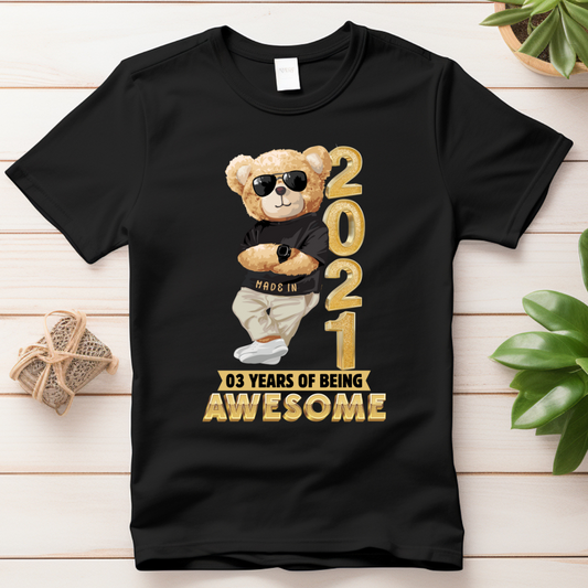 3 YEARS OF BEING AWESOME KIDS SHIRT