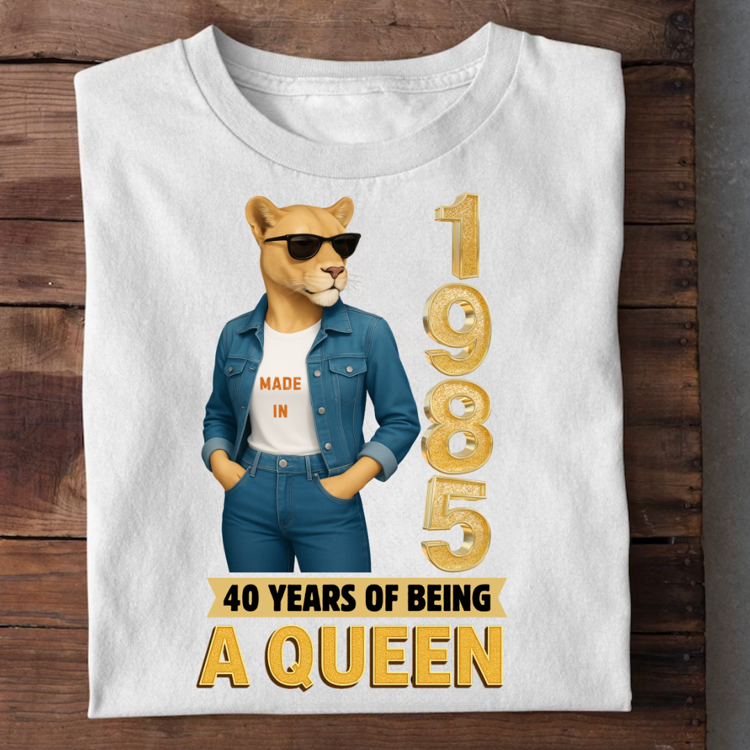 1985 BORN 40 YEARS BEING A QUEEN QI