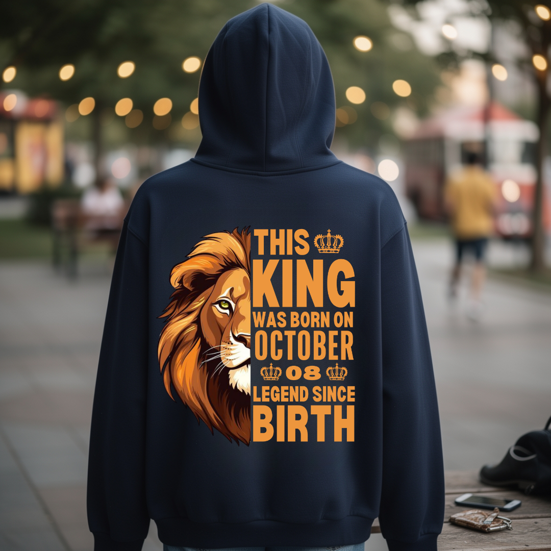 KING 8TH OCTOBER BACK PRINT HOODIE