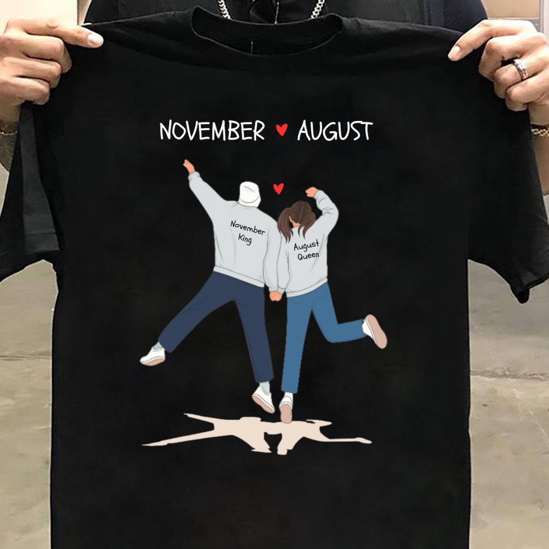 COUPLE BIRTH MONTH CUSTOMIZED TEE