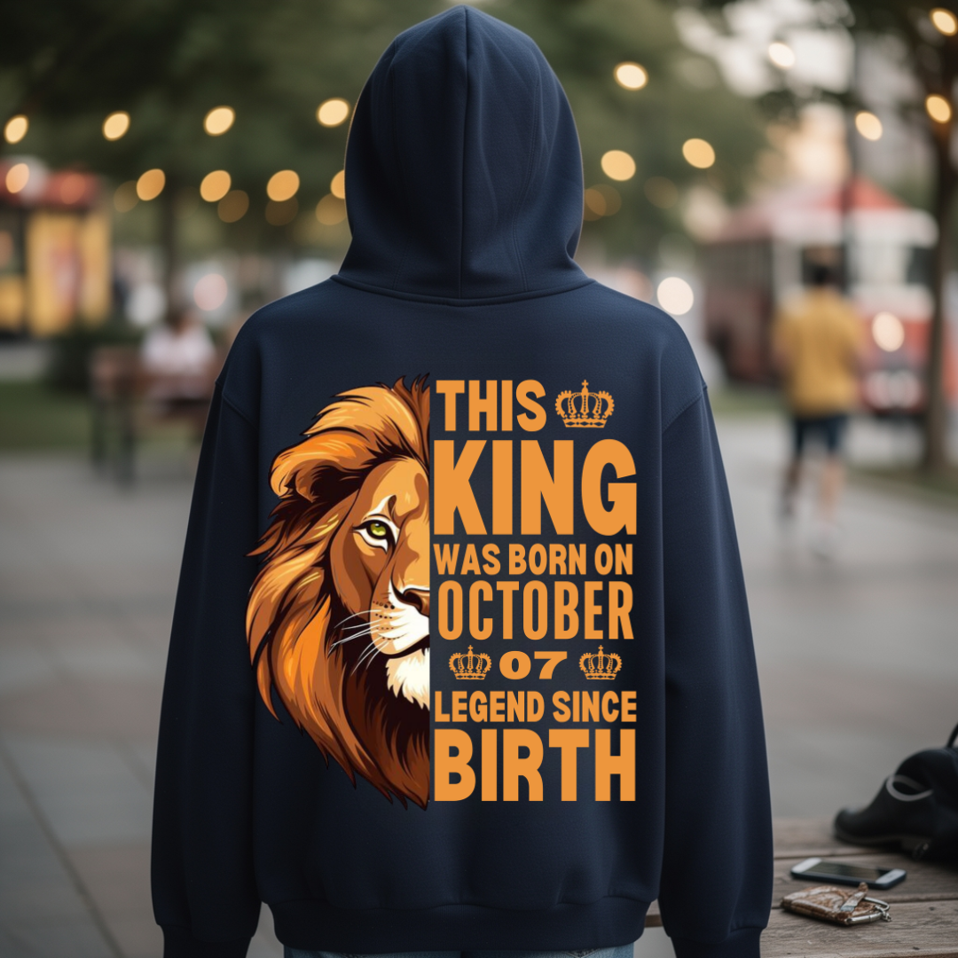KING 7TH OCTOBER BACK PRINT HOODIE