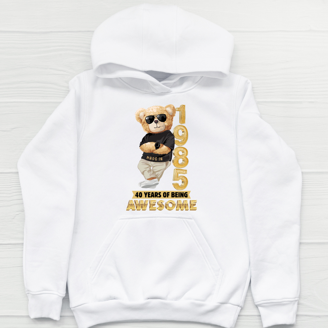 40-1985 YEARS OF AWESOME HOODIE QI