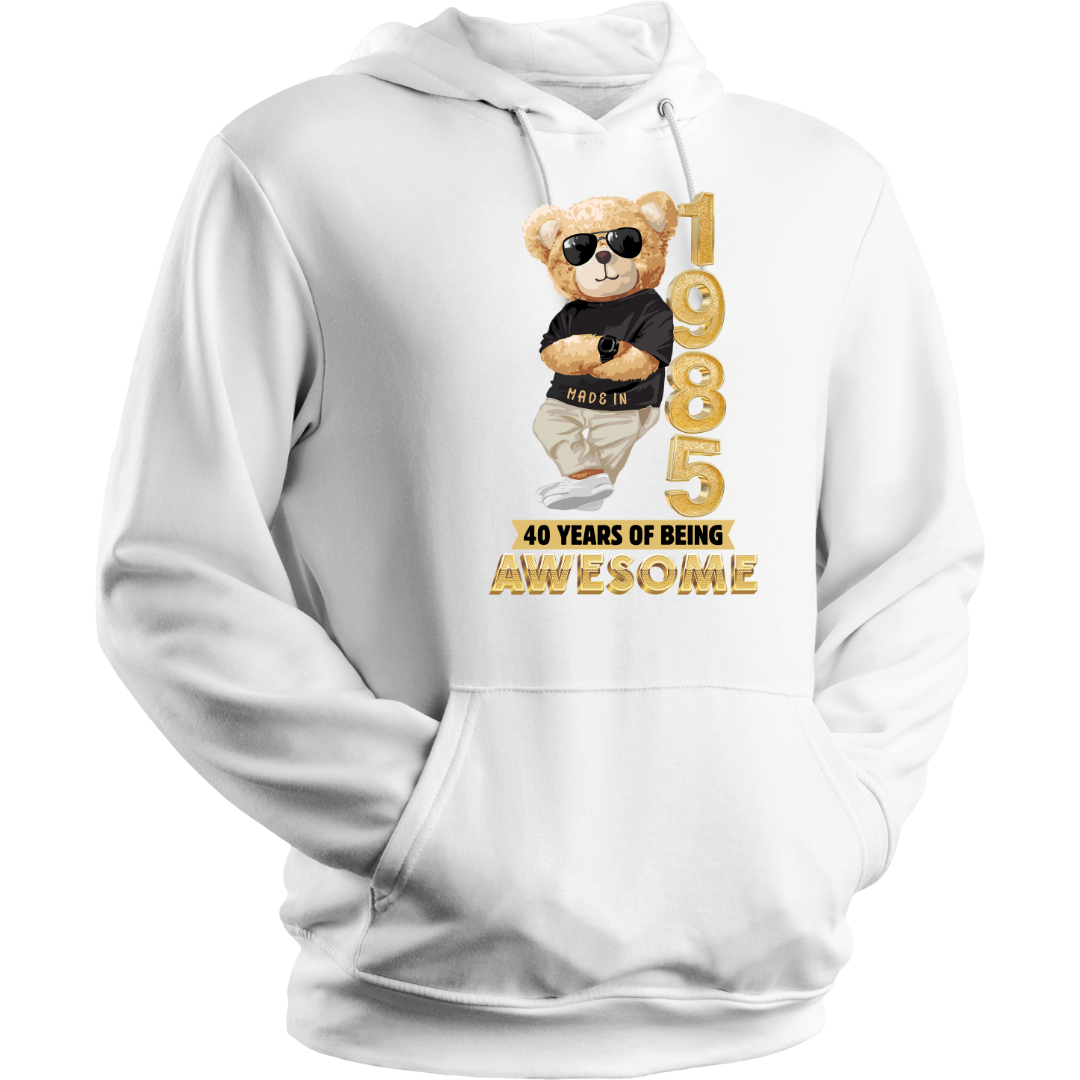 40-1985 YEARS OF AWESOME HOODIE QI