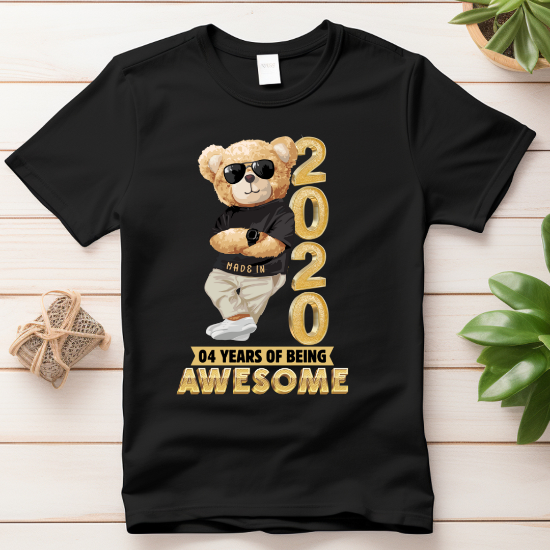 4 YEARS OF BEING AWESOME KIDS SHIRT