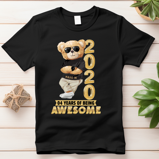 4 YEARS OF BEING AWESOME KIDS SHIRT