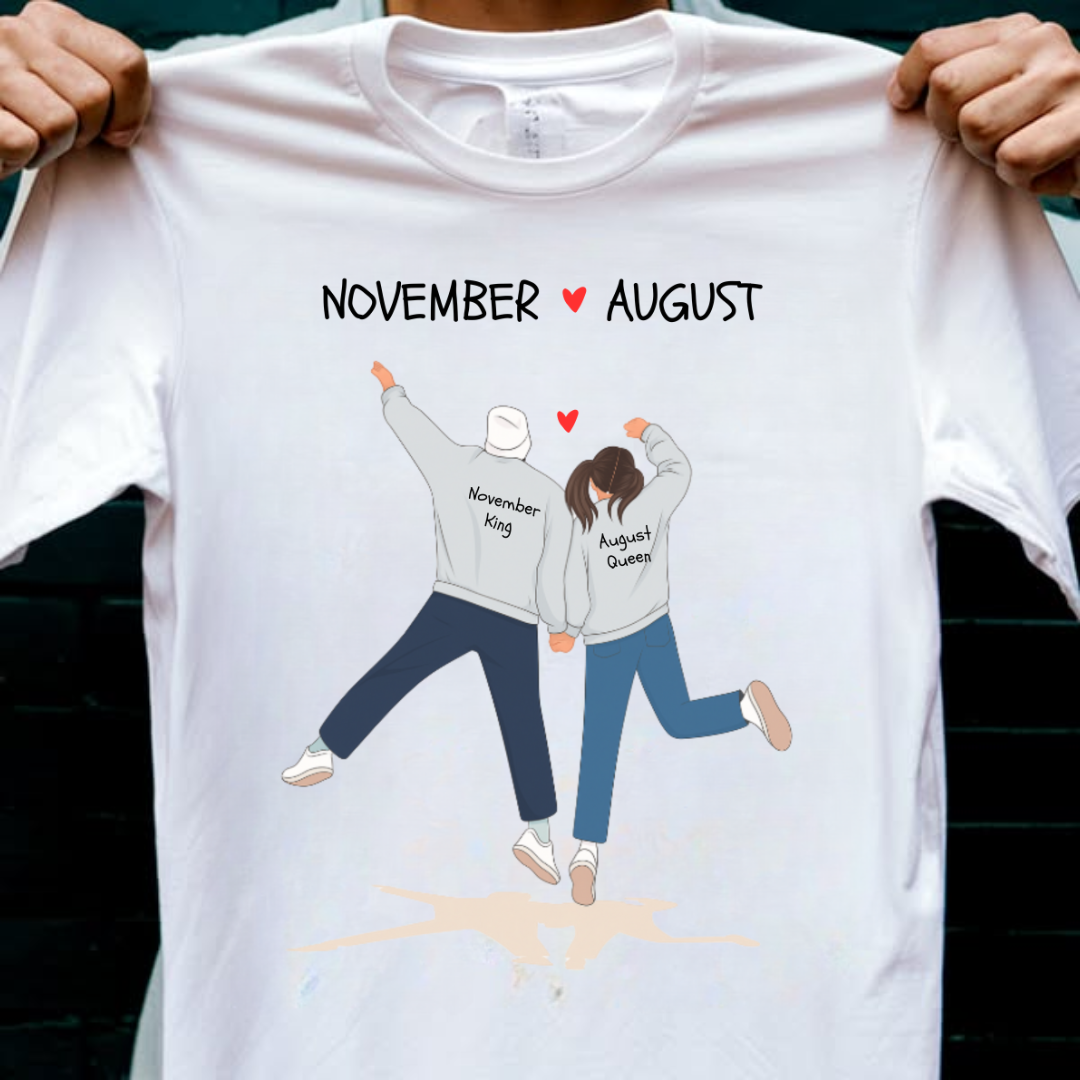 COUPLE BIRTH MONTH CUSTOMIZED TEE