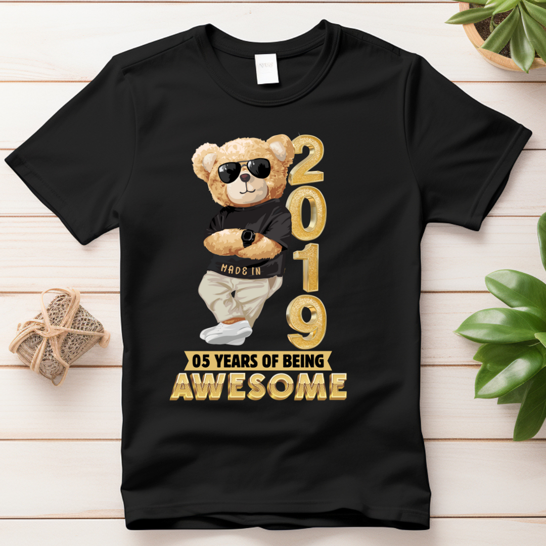 5 YEARS OF BEING AWESOME KIDS SHIRT