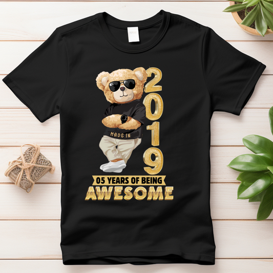 5 YEARS OF BEING AWESOME KIDS SHIRT