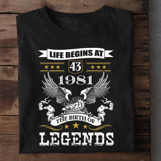 LIFE BEGINS AT 43 SHIRT