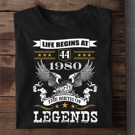 LIFE BEGINS AT 44 SHIRT