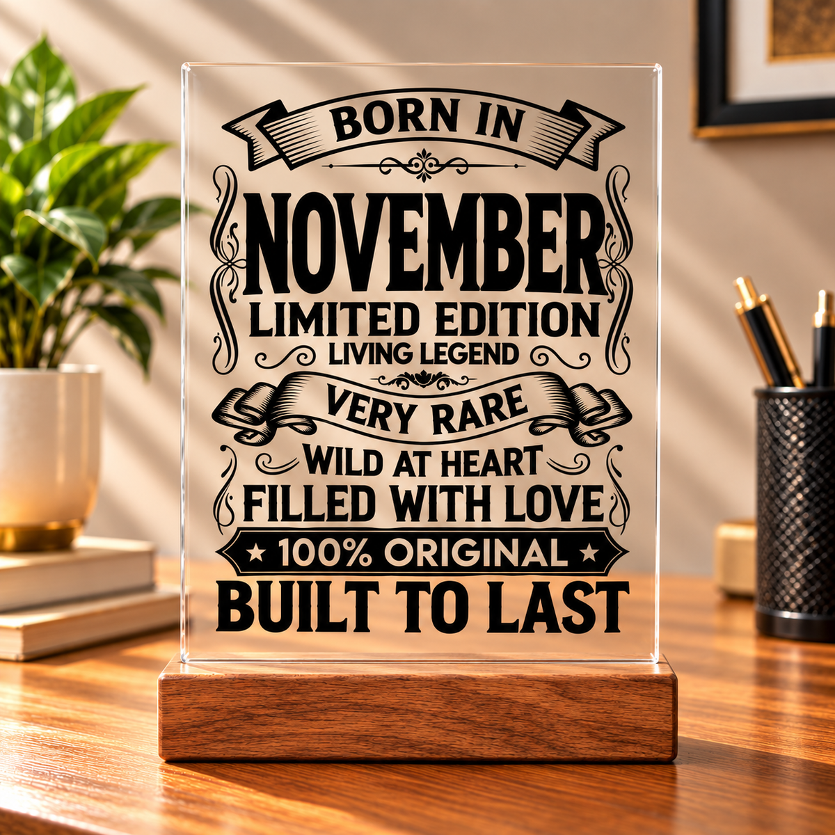 Born In November – Living Legend Acrylic Birthday Frame
