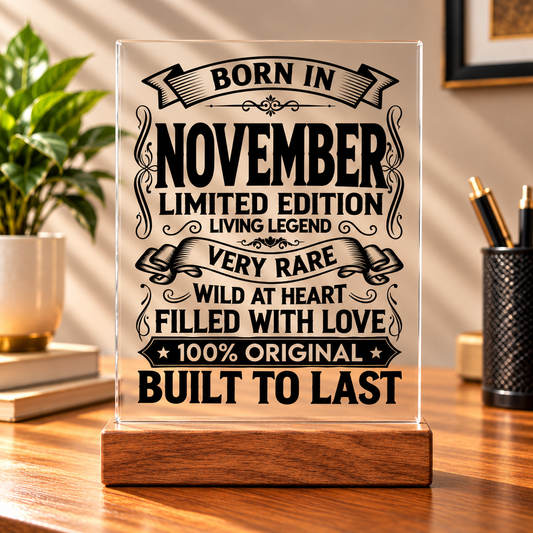 Born In November – Living Legend Acrylic Birthday Frame