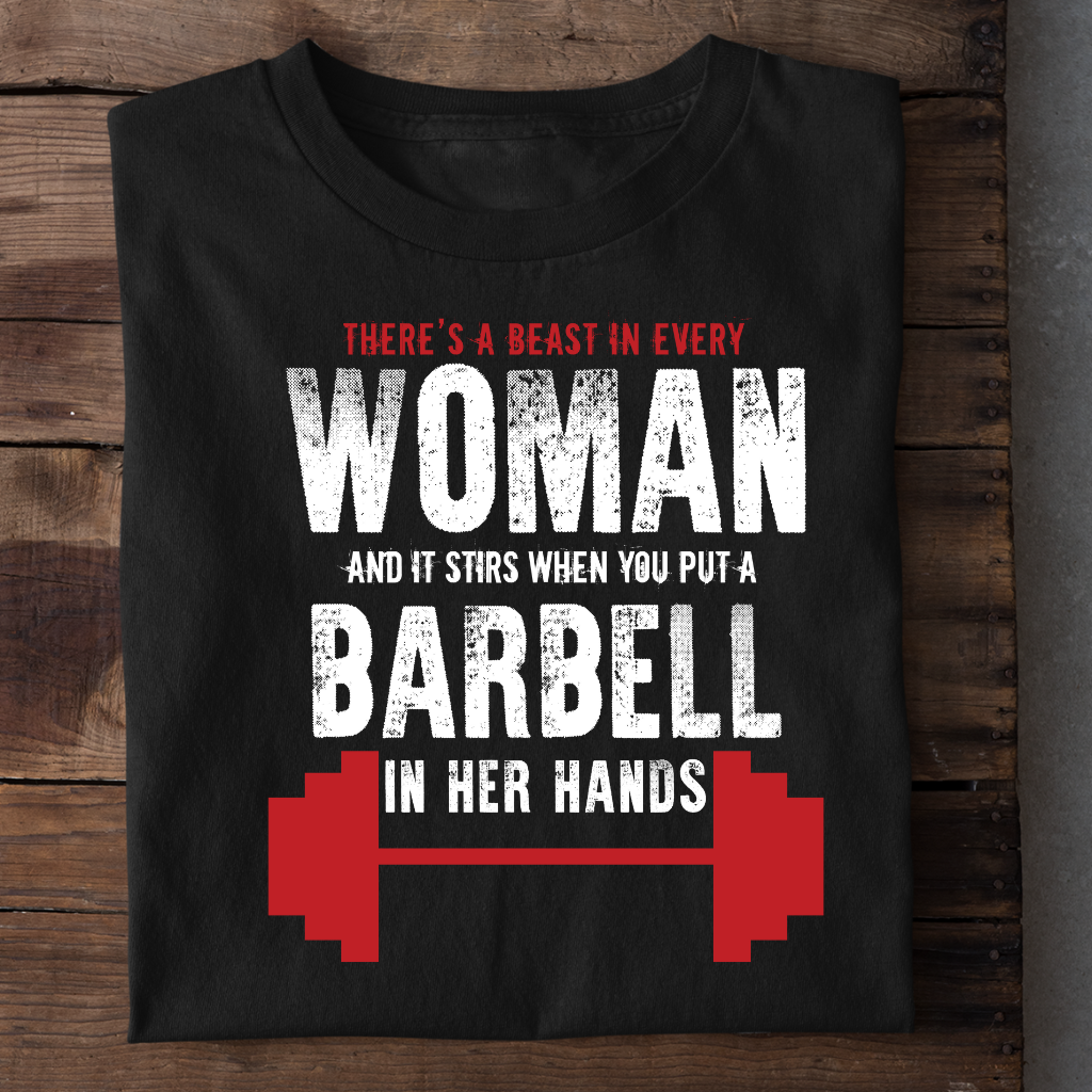 BARBELL IN HER HANDS