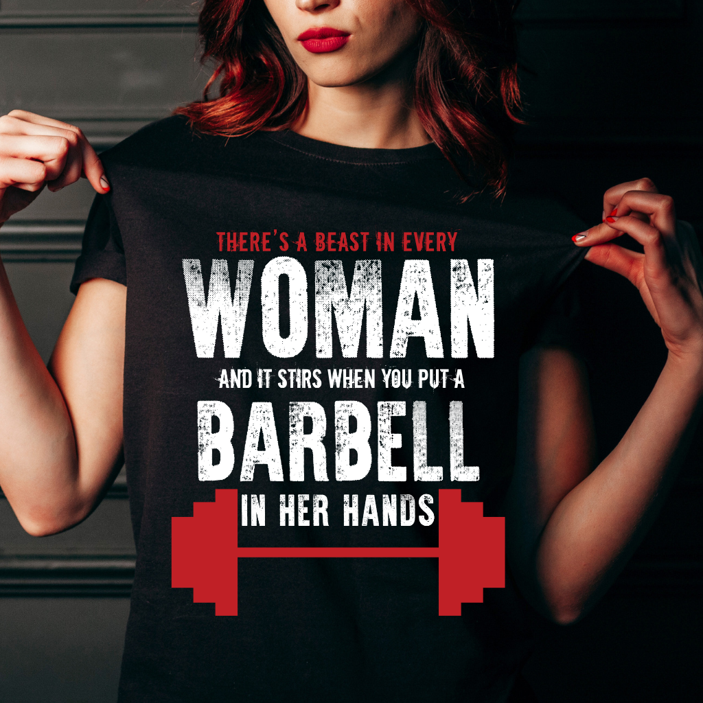 BARBELL IN HER HANDS