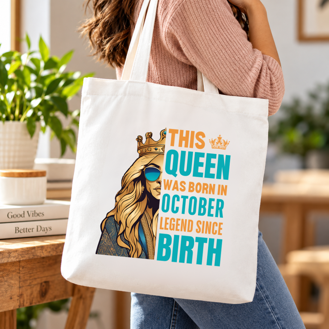 OCTOBER QUEEN TOTE BAG