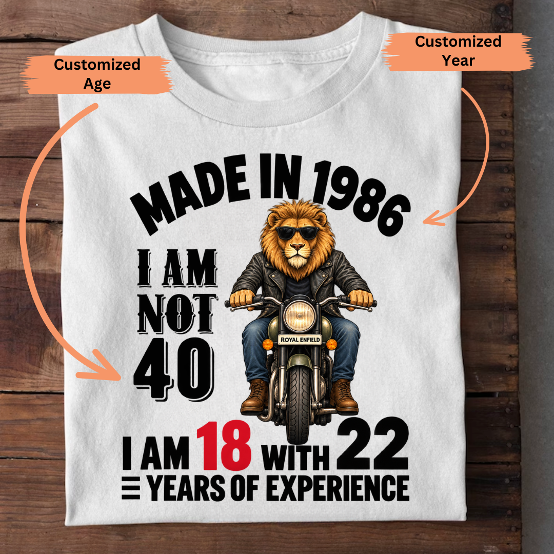 MADE IN YEAR AGE CUSTOMIZED SHIRT