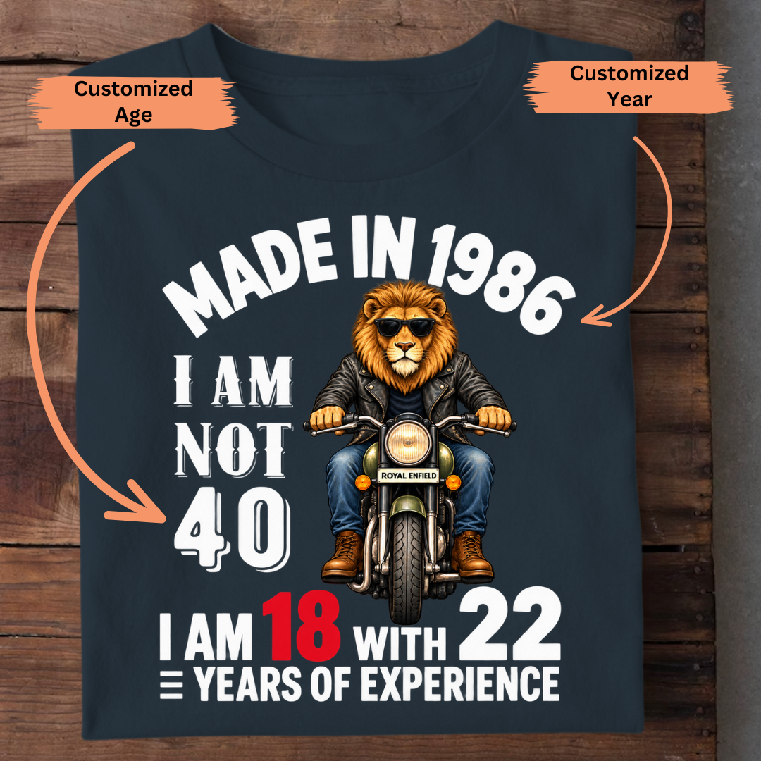 MADE IN YEAR AGE CUSTOMIZED SHIRT
